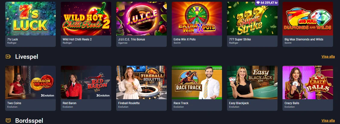 Spela fruktspel och livespel